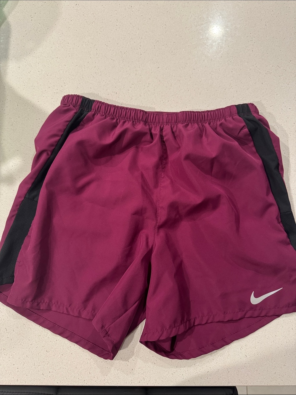 Nike Magenta Athletic Shorts with Black Side Panels - Picture 1 of 1